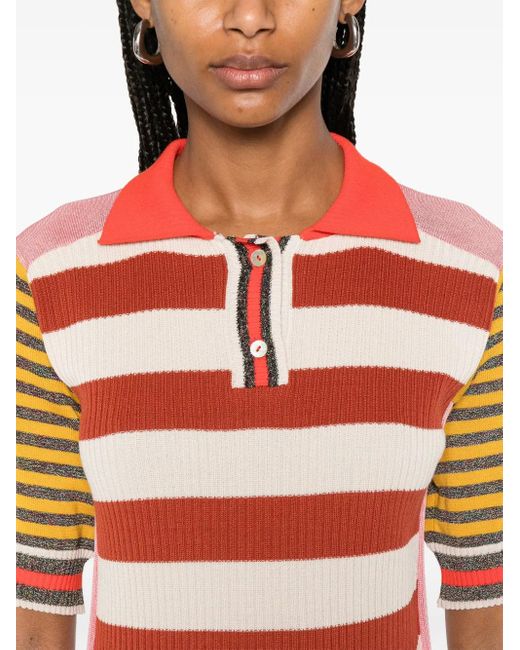 Robe-Polo À Rayures Henrik Vibskov en coloris Red