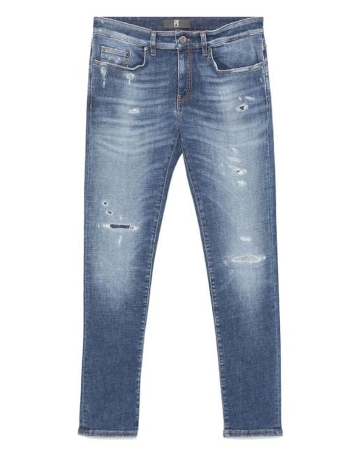 PT Torino Blue Logo-Patch Jeans for men