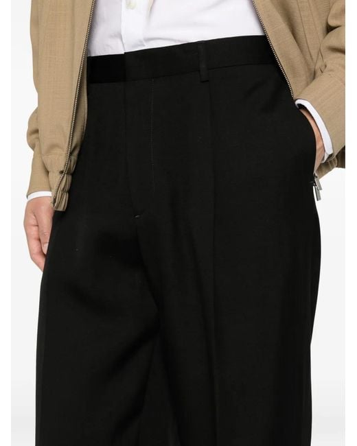 Lardini Black Pressed-Crease Wide-Leg Trousers for men