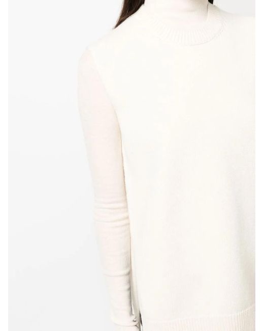 Jil Sander White Cashmere Wool Blend Knit Vest