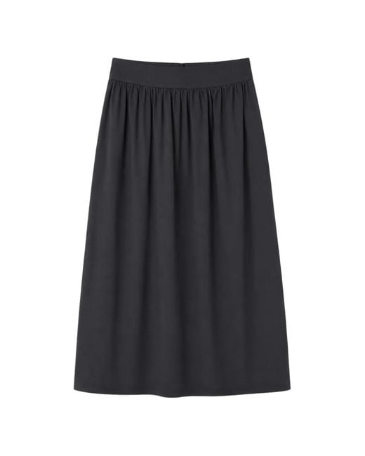 Gran Sasso Black Pleated-Waistband Flared Midi Skirt