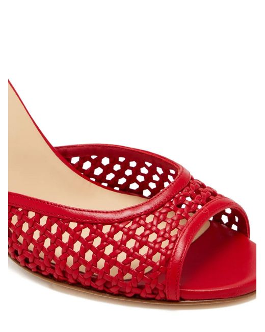 JENNIFER CHAMANDI Red 85Mm Guido Heeled Mules