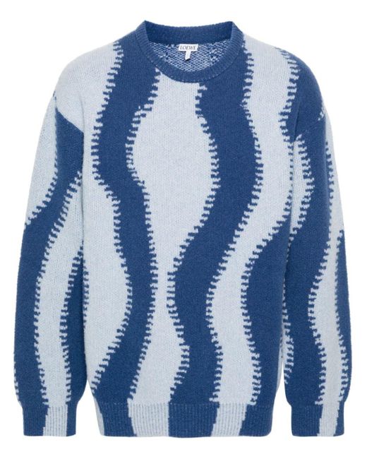 Loewe Pullover mit abstrakten Streifen in Blue für Herren
