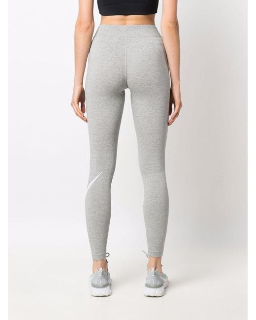 Nike Cotton Mid-rise Swoosh leggings in Grey (Grey) - Save 20% | Lyst  Australia