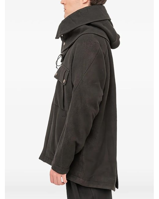 Parka Con Cappuccio di DEVOA in Black da Uomo