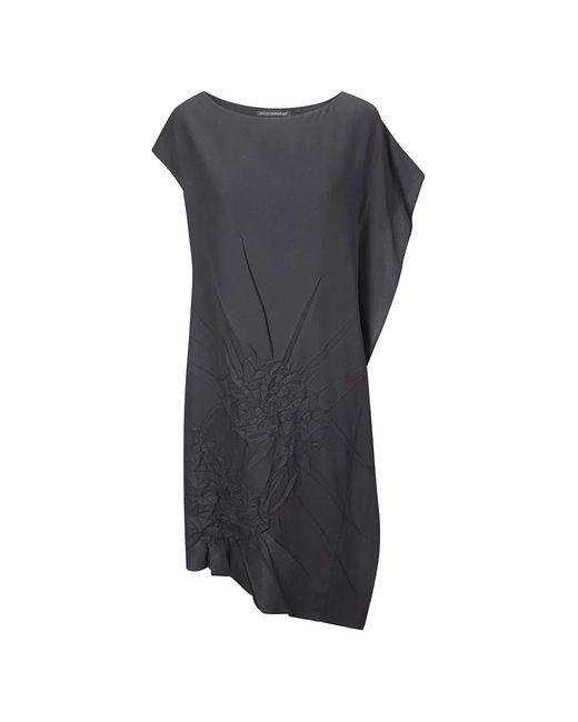 Yohji Yamamoto Blue Double-Layered Pleated Dress