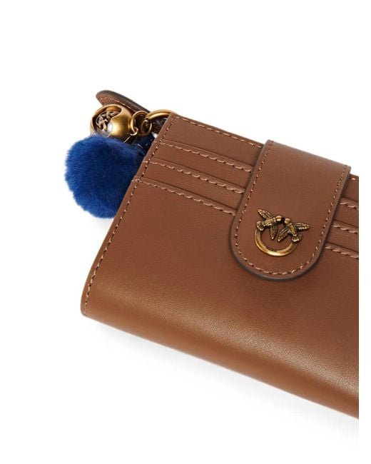 Pinko Brown Love Birds Leather Wallet