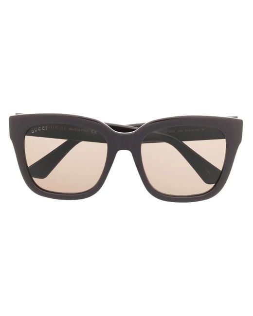 Gucci Brown Rectangle-Frame Sunglasses