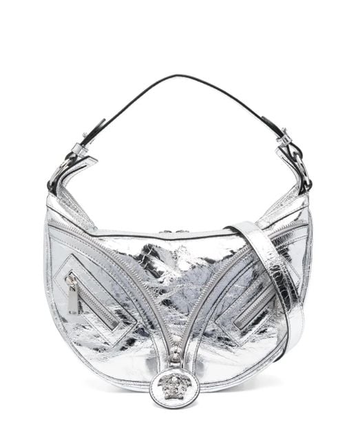 Versace White 'repeat' Metallic Shoulder Bag