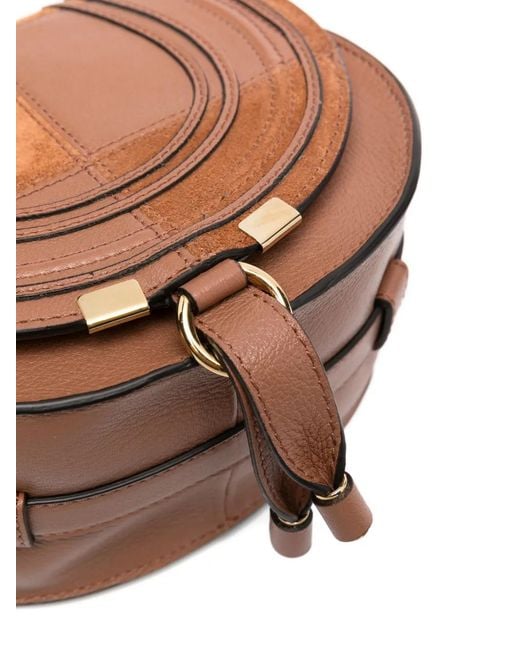 Chloé レディース ブラウン マーシー スエード グレインレザーショルダーバッグ