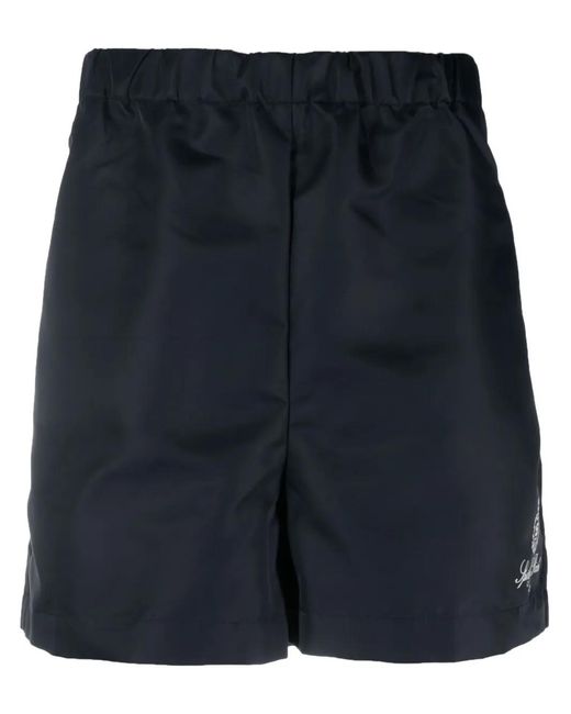 Sporty & Rich Blue Logo-Print Swim Shorts for men