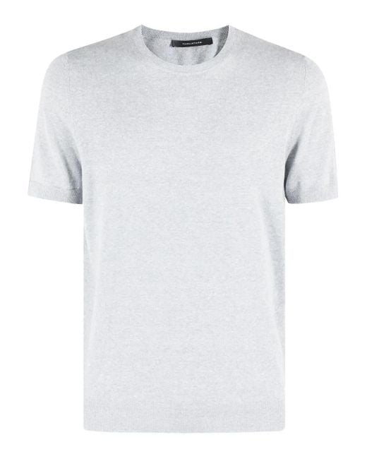 Tagliatore White Mélange-Effect T-Shirt for men