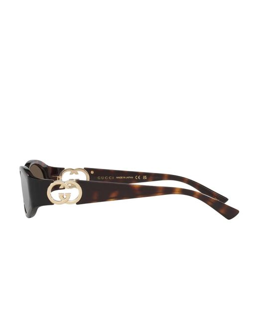 Gucci Brown Oval-Frame Sunglasses