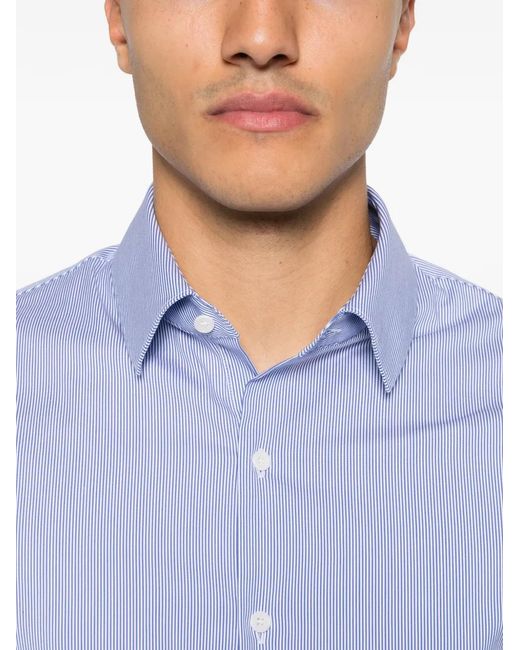 Sandro Blue Striped Buttoned Shirt for men