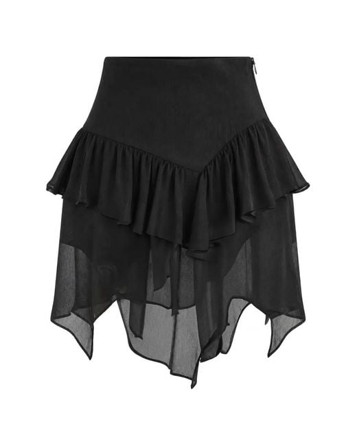 Isabel Marant Black Ruffled Asymmetric Skirt