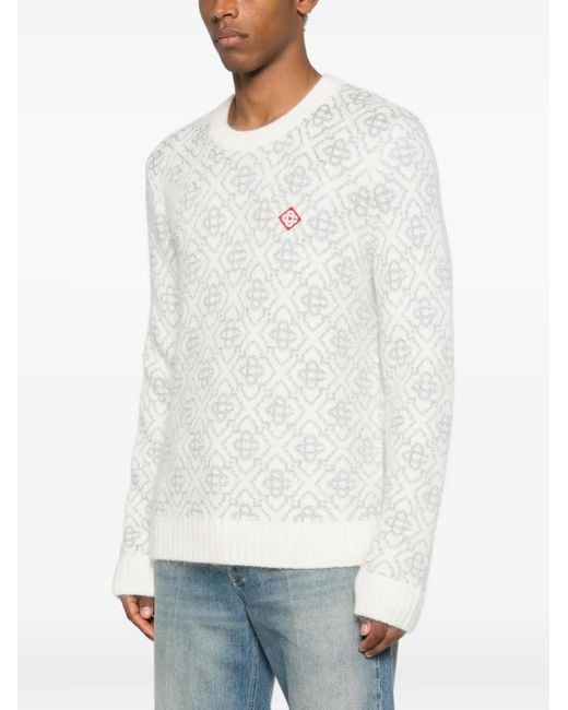 Casablanca White Patterned Logo Sweater for men