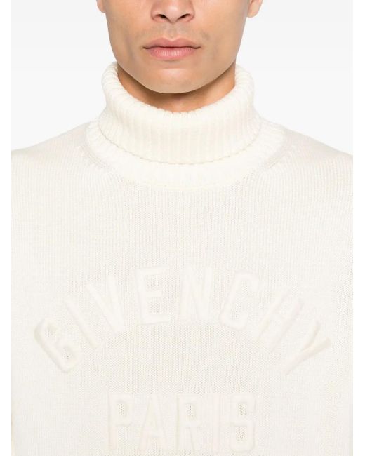 Pull Paris À Col Roulé Givenchy pour homme en coloris White