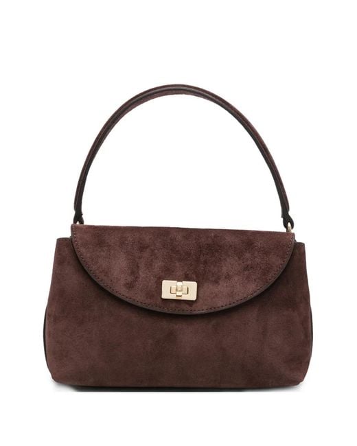 Sandro Brown Le Mini Grand Bazaar Suede Tote Bag