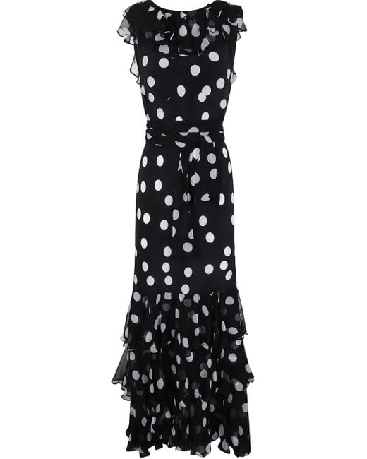 Rixo Black Rio Polka Dot Gown