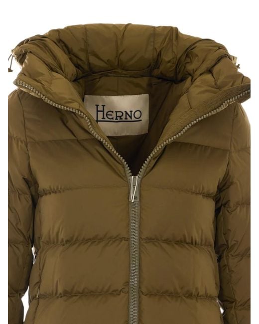 Herno Green Hooded Padded Jacket