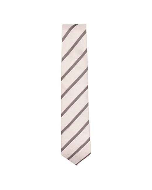 Corneliani White Striped Tie for men
