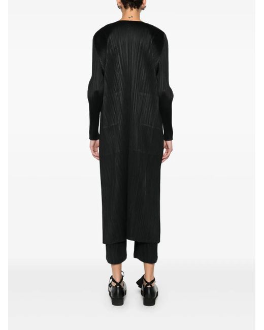 Manteau Plissé À Design Ouvert Pleats Please Issey Miyake en coloris Black
