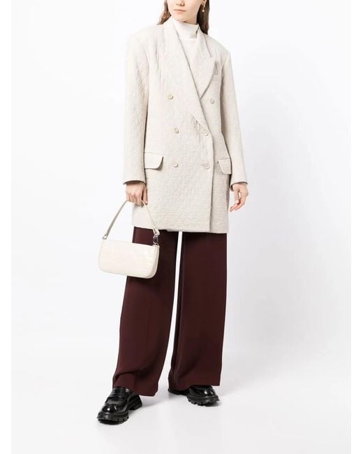 Uma Wang White Double-Breasted Tailored Coat