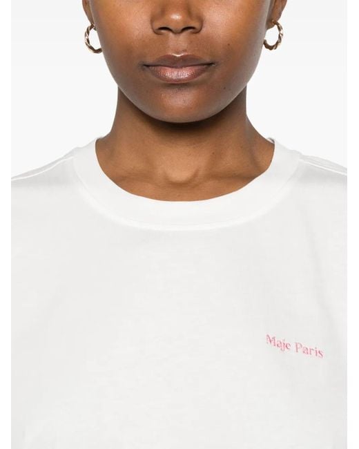 T-Shirt Con Logo di Maje in White