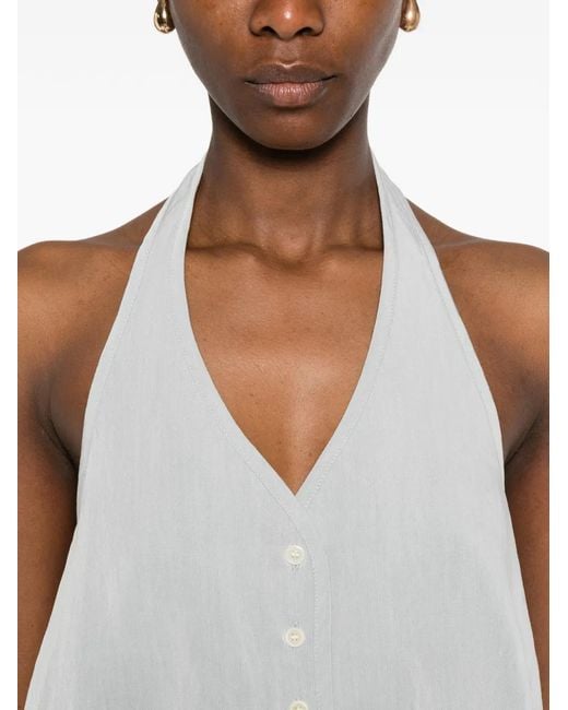 ELEH White V-Neck Blouse