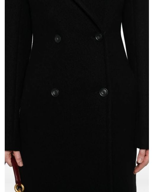 Sportmax Double-breasted Wool Coat Black