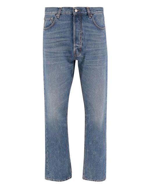 Haikure Blue Washed Five-Pocket Jeans for men