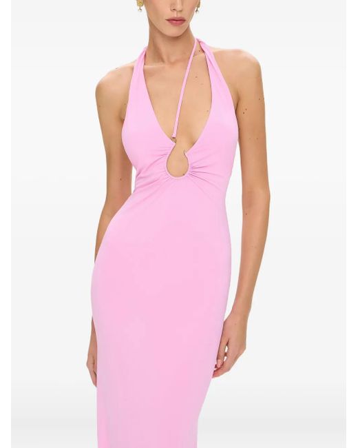 Korobeynikov Pink Ring-Detail Maxi Dress
