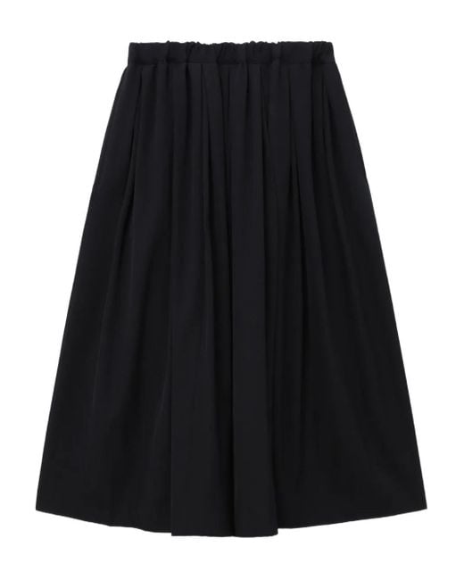 Falda midi con cinturilla elástica Comme des Garçons de color Black