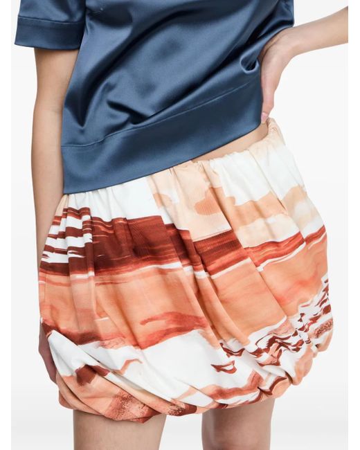 J.W. Anderson Red Ballonrock Mit Abstraktem Print
