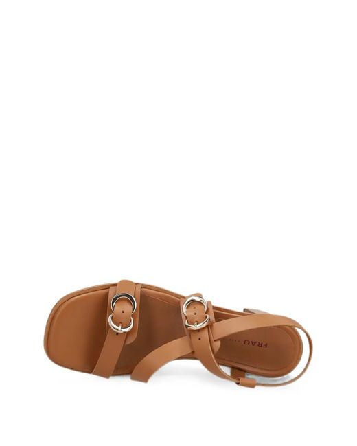 Frau Brown Multi-Strap Leather Sandals