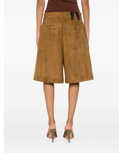 DARKPARK Natural Grainy-Leather Shorts