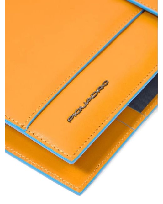 Piquadro Orange Leather Medium Organizer