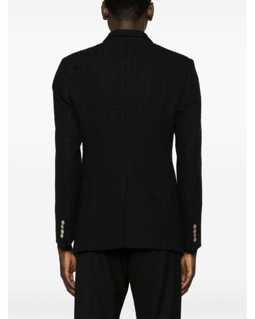 Emporio Armani Doppelreihiges Tweed-Sakko in Black für Herren