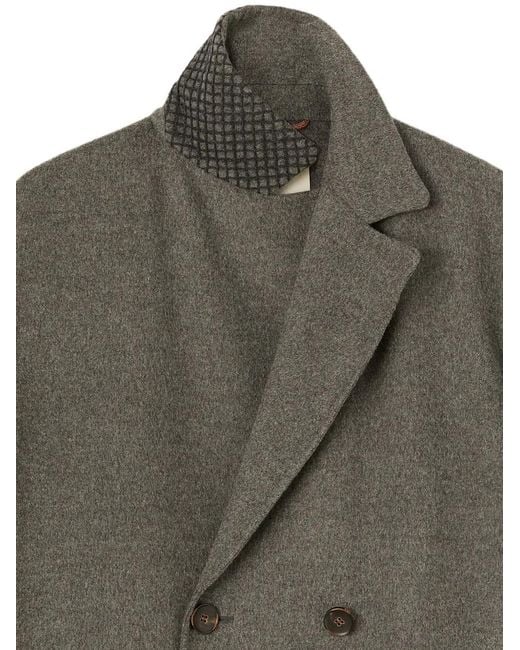 RETORI Gray Double-Breasted Wool Coat for men