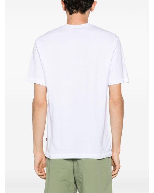 Boss White Graphic-print Cotton T-shirt for men
