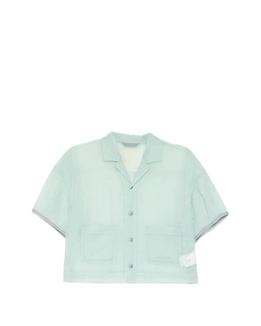 And Wander Blue Sheer Ripstop Shirt