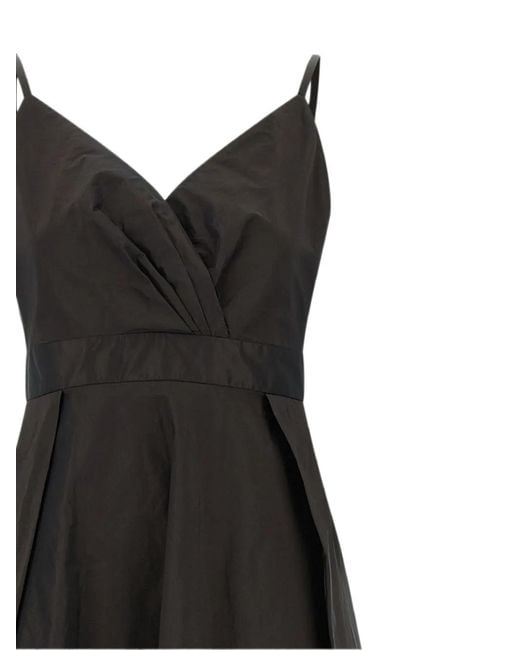 Pinko Black Pleated-Skirt Sleeveless Maxi Dress