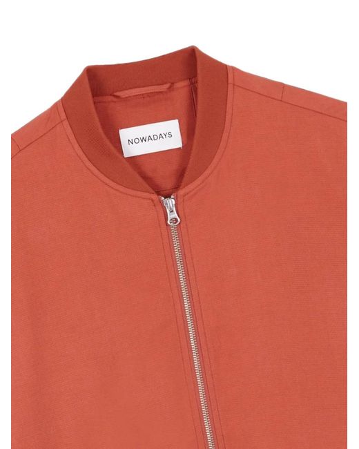 NOWADAYS Orange Zip-Up Bomber Jacket for men