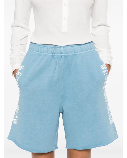 Pinko Blue Cotton 'Libreville' Shorts
