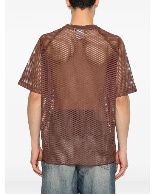 Deus Ex Machina Brown V-Neck Graphic T-Shirt for men