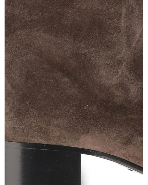 Khaite Brown Leather Ankle Boots