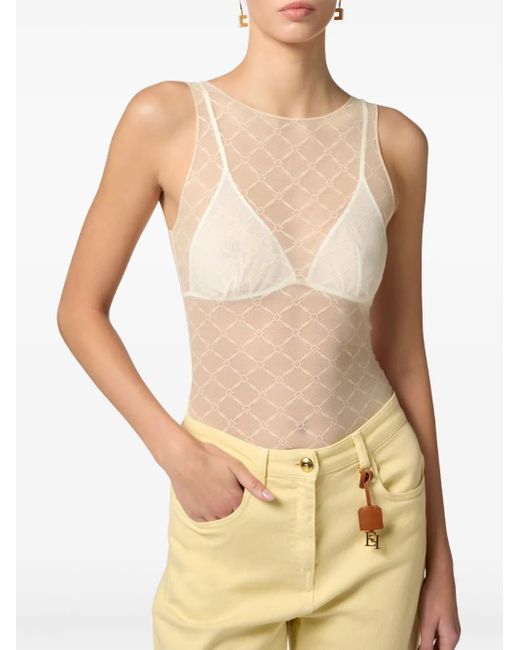 Body Semi Trasparente di Elisabetta Franchi in White