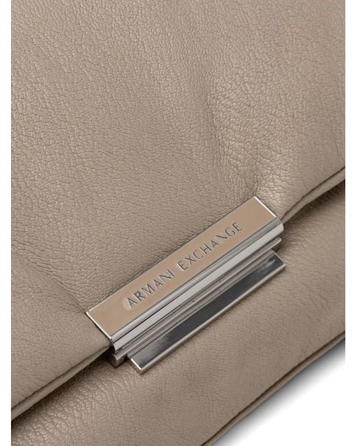 ARMANI EXCHANGE Gray Quilted Leather Shoulder Bag