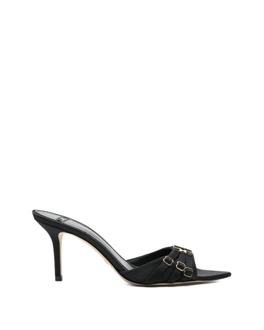 Elisabetta Franchi Black Leather Mules With Straps