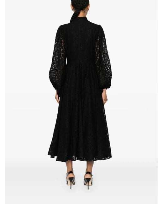 Ana Radu Black A-Line Lace Maxi Dress